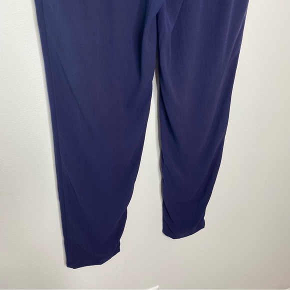Eileen Fisher Midnight Navy Silk Pull On Ankle Pants - Picture 8 of 11